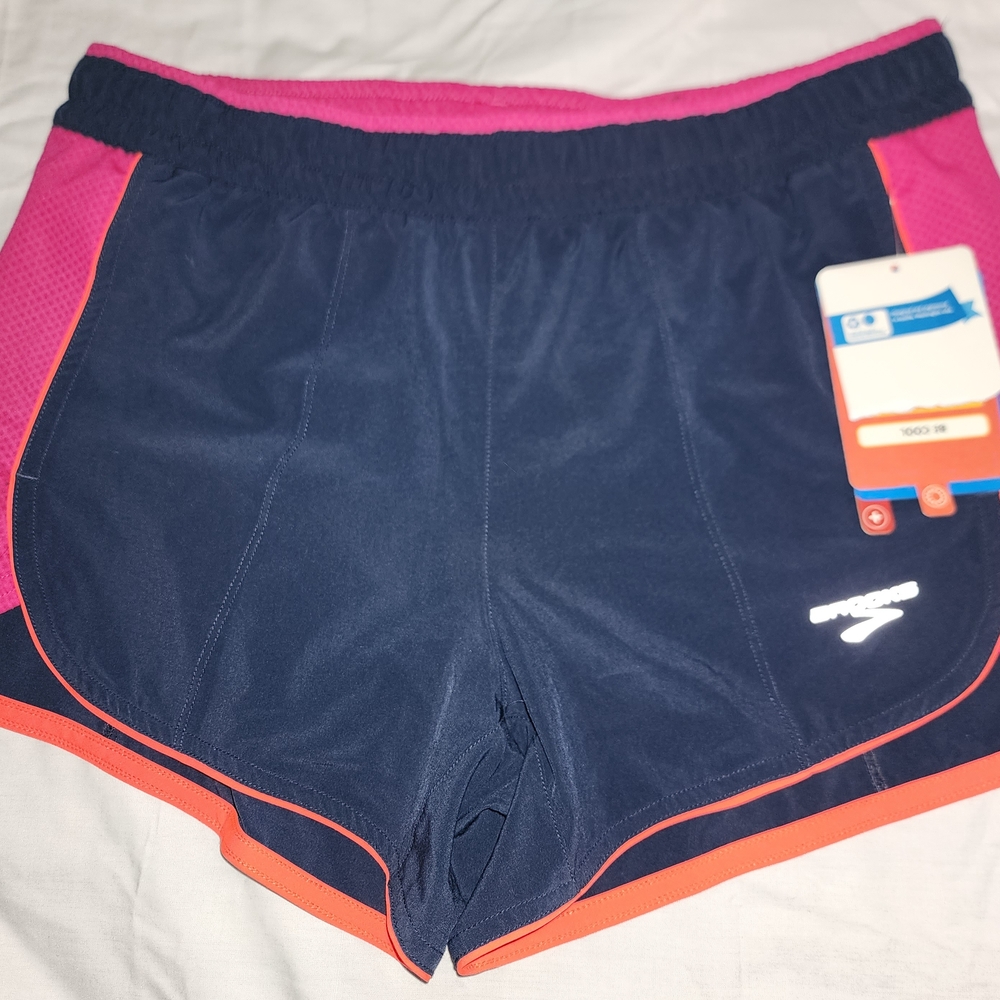 Brooks Blue and Pink Athletic Performance Shorts